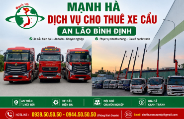 Dịch vụ cho thuê xe cẩu An Lão Bình Định - Đại lý inox Mạnh Hà