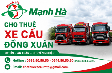 Cho thuê xe cẩu Đồng Xuân - Đại lý inox Mạnh Hà