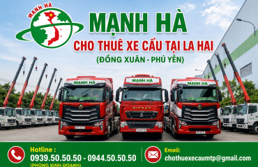 Cho thuê xe cẩu tại La Hai  - Đại lý inox Mạnh Hà