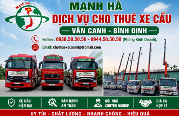Dịch vụ cho thuê xe cẩu vân canh bình định - Đại lý inox Mạnh Hà