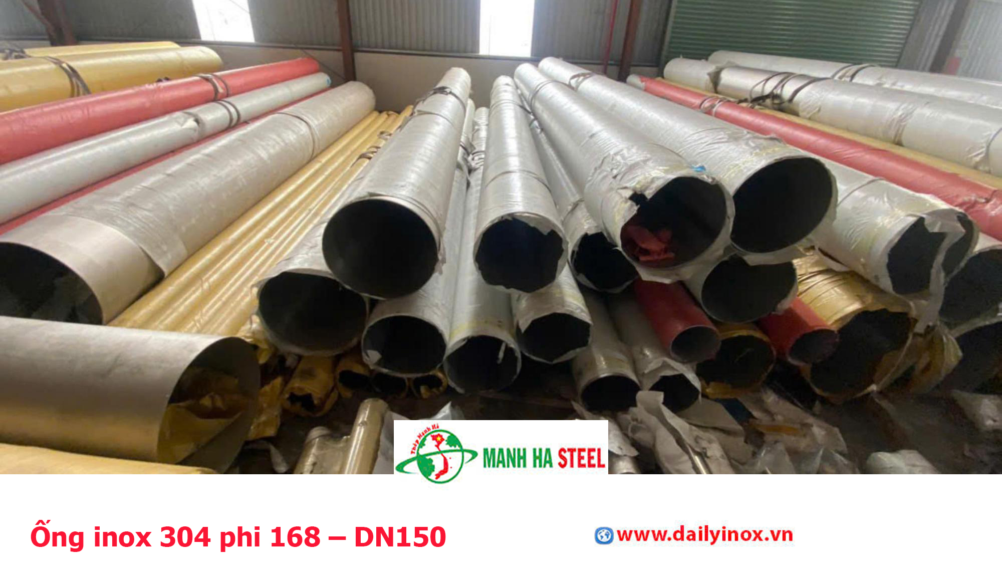 Ống inox 304 phi 168 – DN150