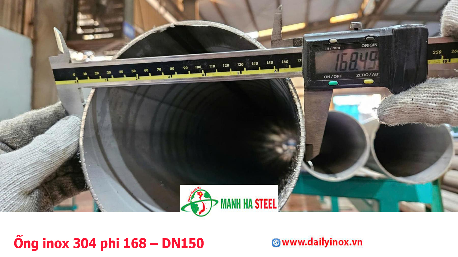 Ống inox 304 phi 168 – DN150