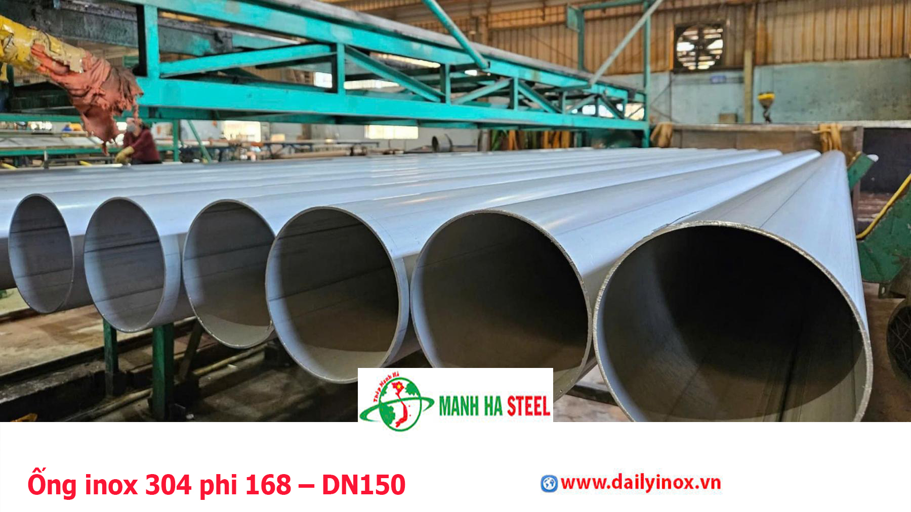 Ống inox 304 phi 168 – DN150