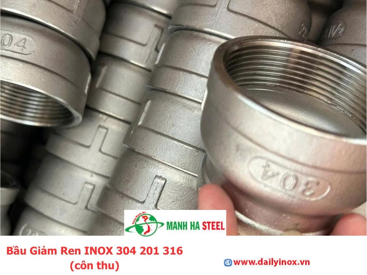 Bầu Giảm Ren INOX 304 201 316 (côn thu)