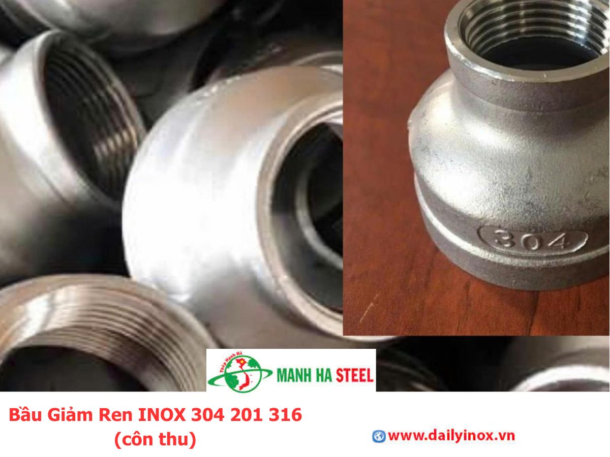 Bầu Giảm Ren INOX 304 201 316 (côn thu)