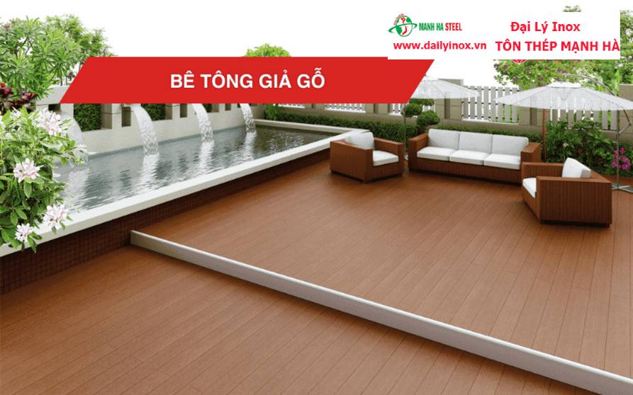 Bê tông giả gỗ làm nhà sàn, nhà thờ, lót sàn, hàng rào | Địa chỉ cung cấp bê tông giả gỗ