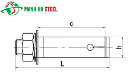 Bu lông nở (tắc kê nở) inox 304 M8, nở inox 304 M8