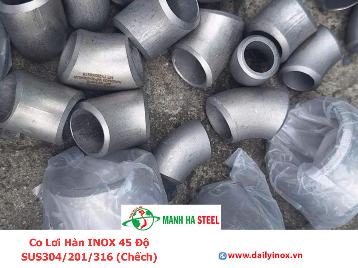 Co Lơi Hàn INOX 45 Độ SUS304/201/316 (Chếch)