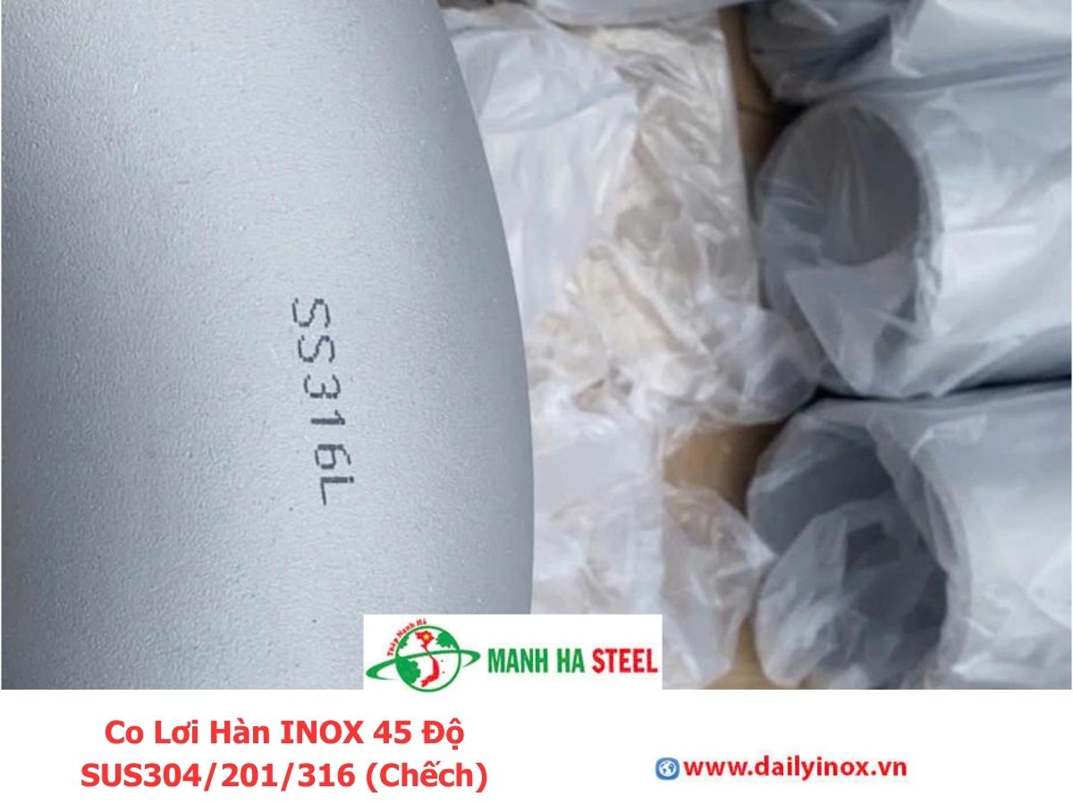 Co Lơi Hàn INOX 45 Độ SUS304/201/316 (Chếch)