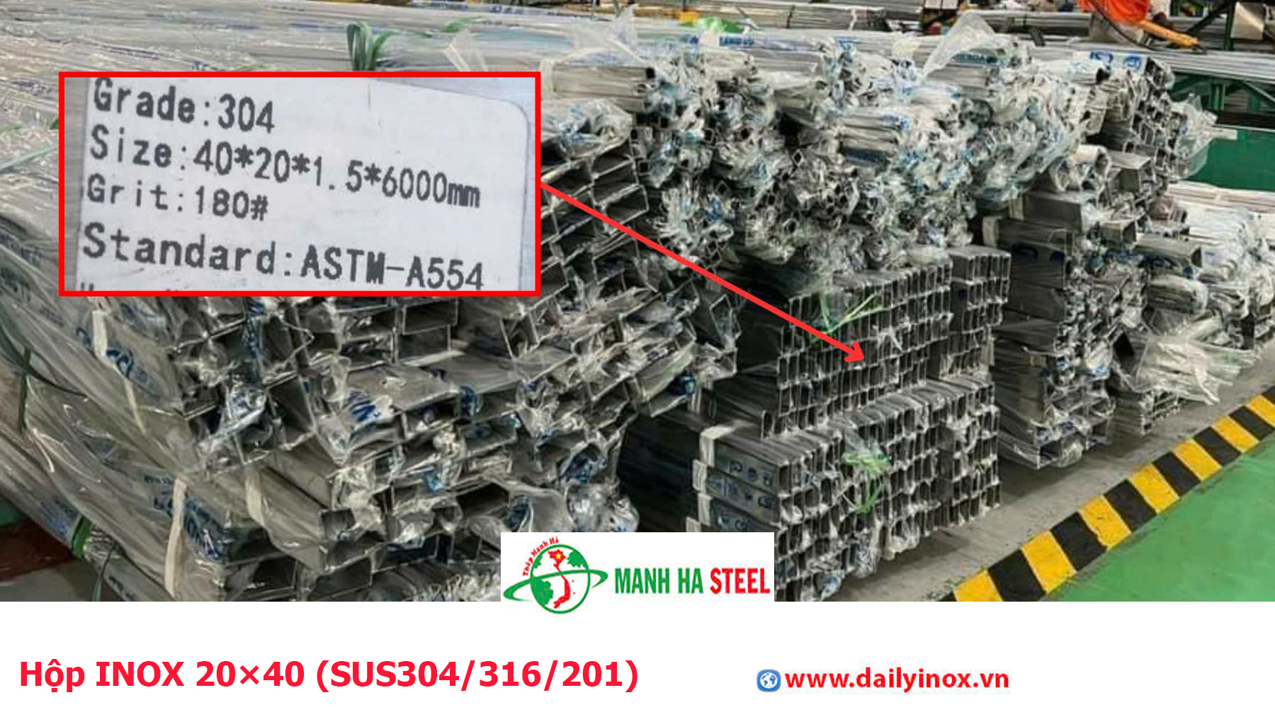 Hộp INOX 20×40 (SUS304/316/201)