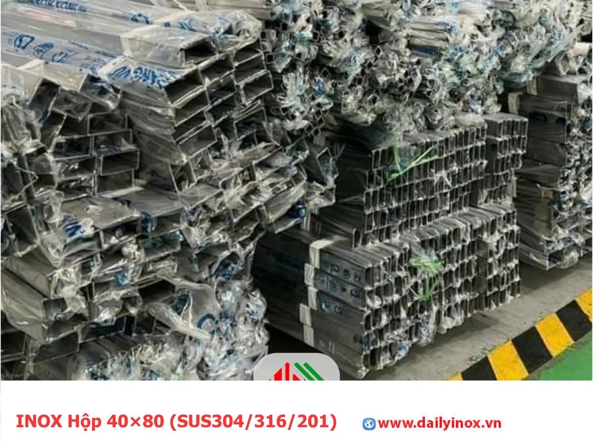 INOX Hộp 40×80 (SUS304/316/201)