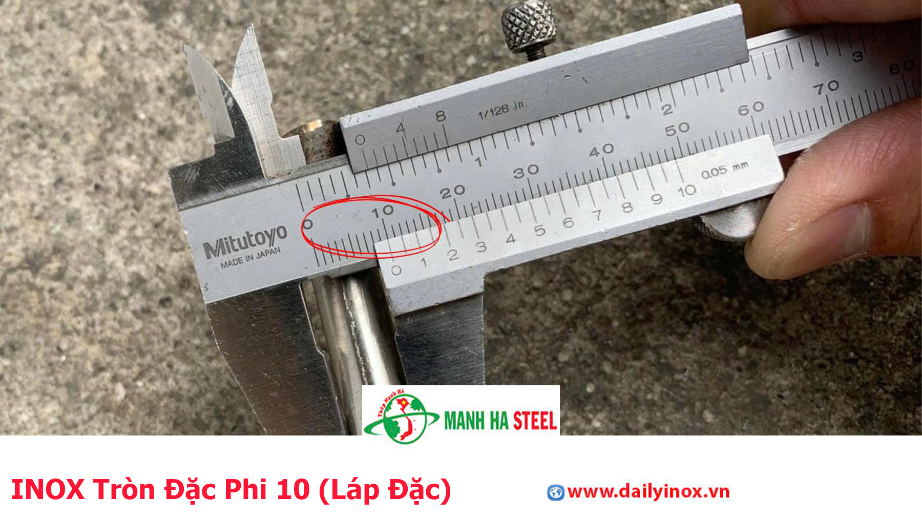 INOX Tròn Đặc Phi 10 (Láp Đặc)