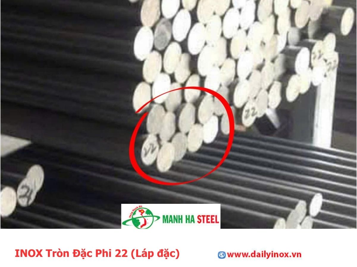 INOX Tròn Đặc Phi 22 (Láp đặc)