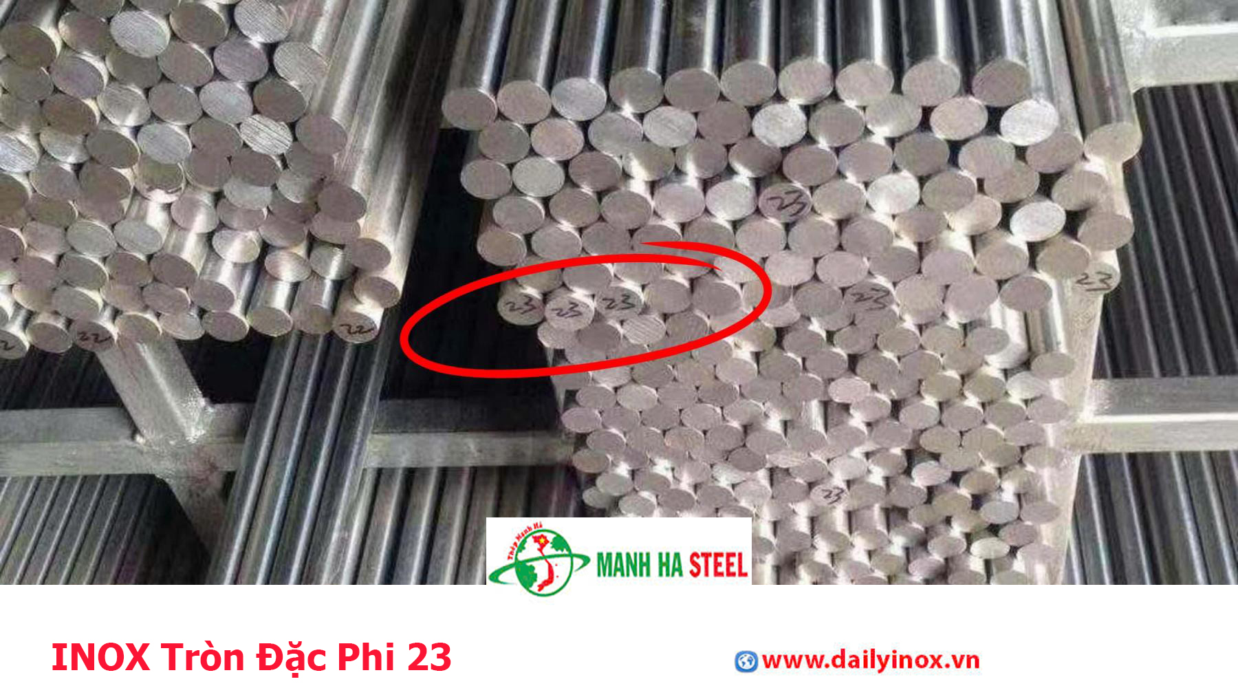 INOX Tròn Đặc Phi 23