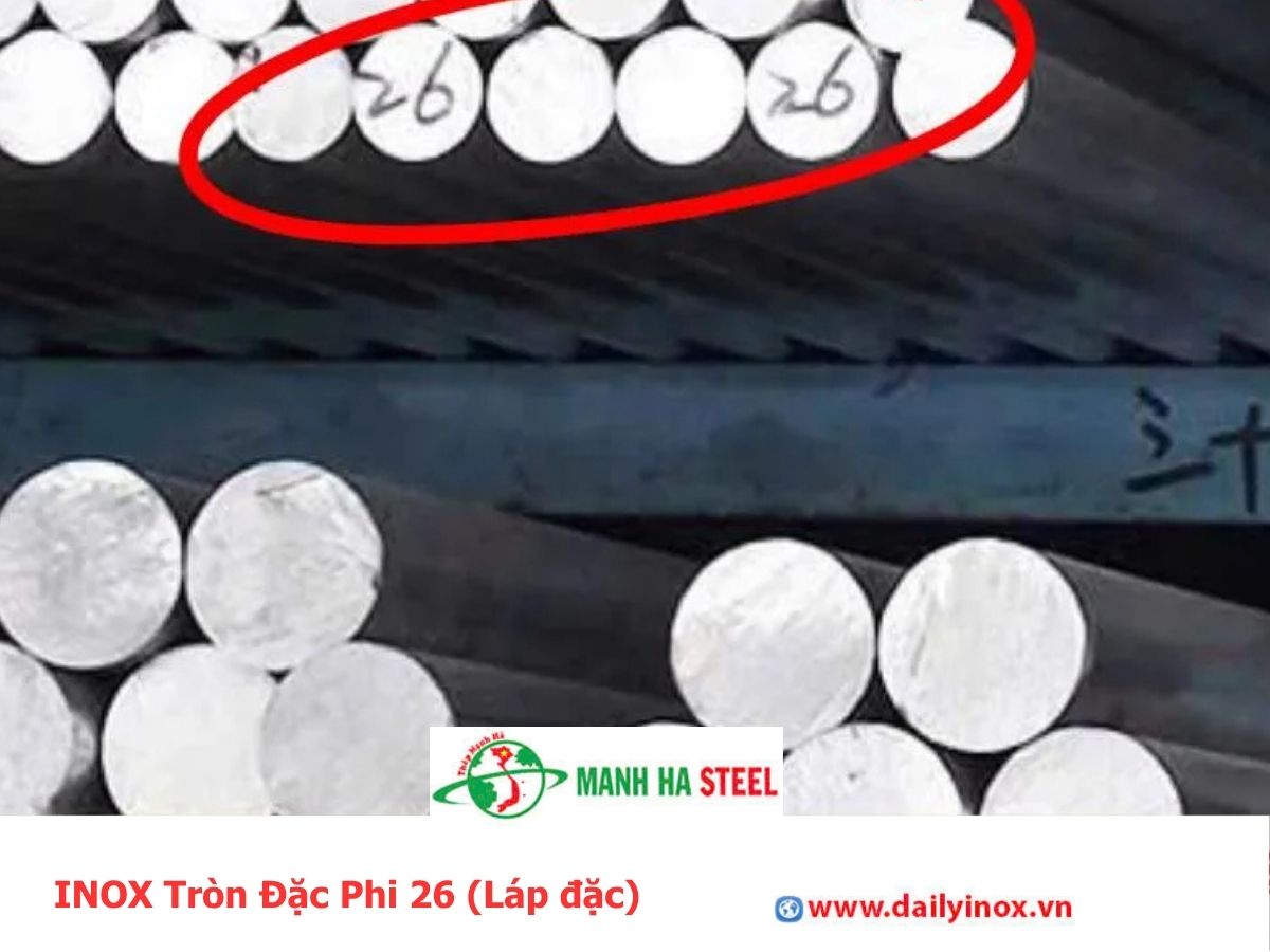 INOX Tròn Đặc Phi 26 (Láp đặc)