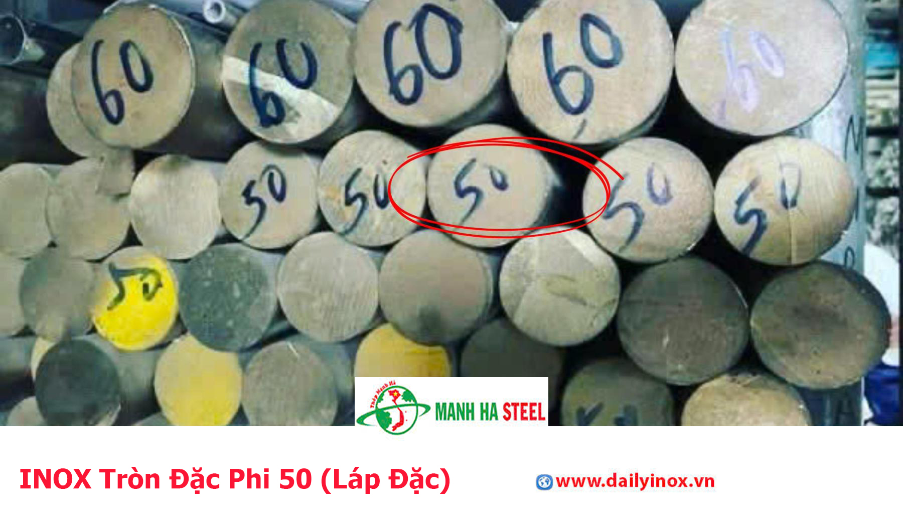 INOX Tròn Đặc Phi 50 (Láp Đặc)