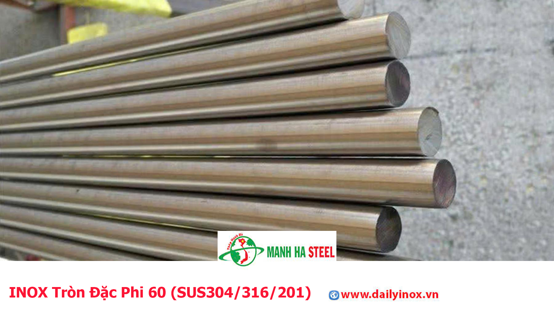 INOX Tròn Đặc Phi 60 (SUS304/316/201)