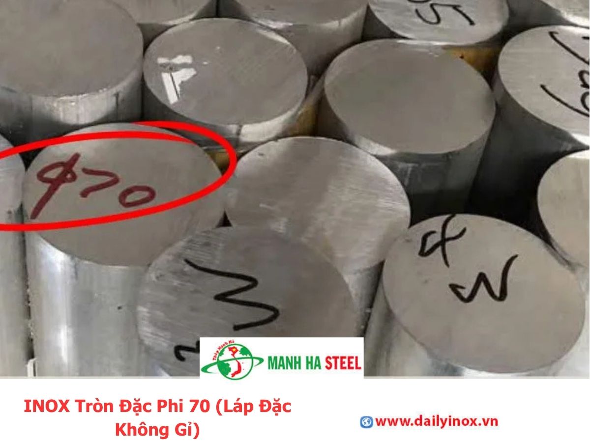 INOX Tròn Đặc Phi 70 (Láp Đặc Không Gỉ)