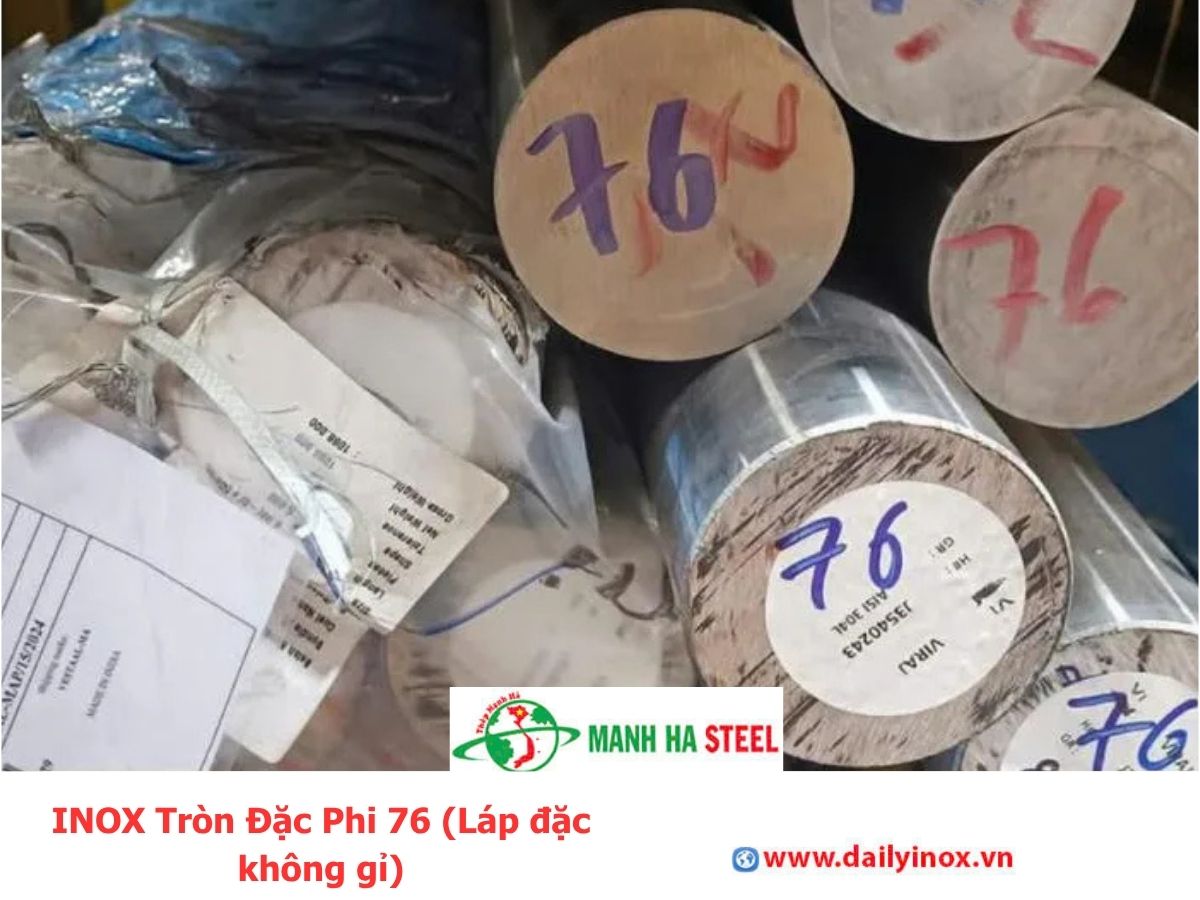 INOX Tròn Đặc Phi 76 (Láp đặc không gỉ)