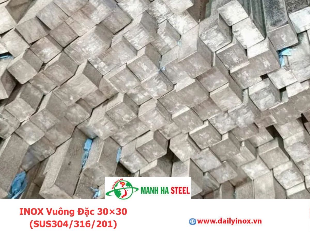 INOX Vuông Đặc 30×30 (SUS304/316/201)