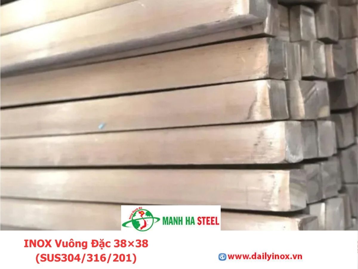 INOX Vuông Đặc 38×38 (SUS304/316/201)