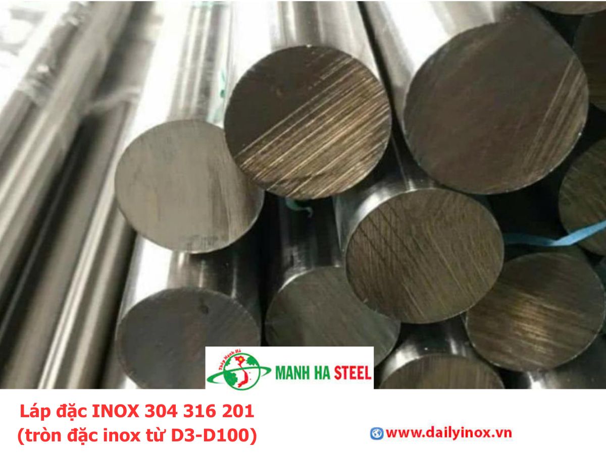 Láp đặc INOX 304 316 201 (tròn đặc inox từ D3-D100)