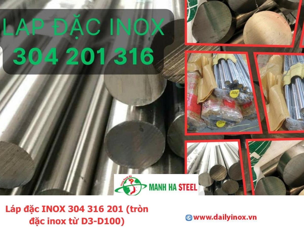 Láp đặc INOX 304 316 201 (tròn đặc inox từ D3-D100)