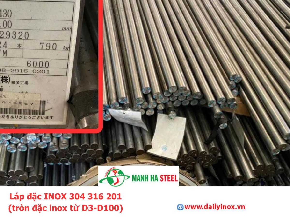 Láp đặc INOX 304 316 201 (tròn đặc inox từ D3-D100)