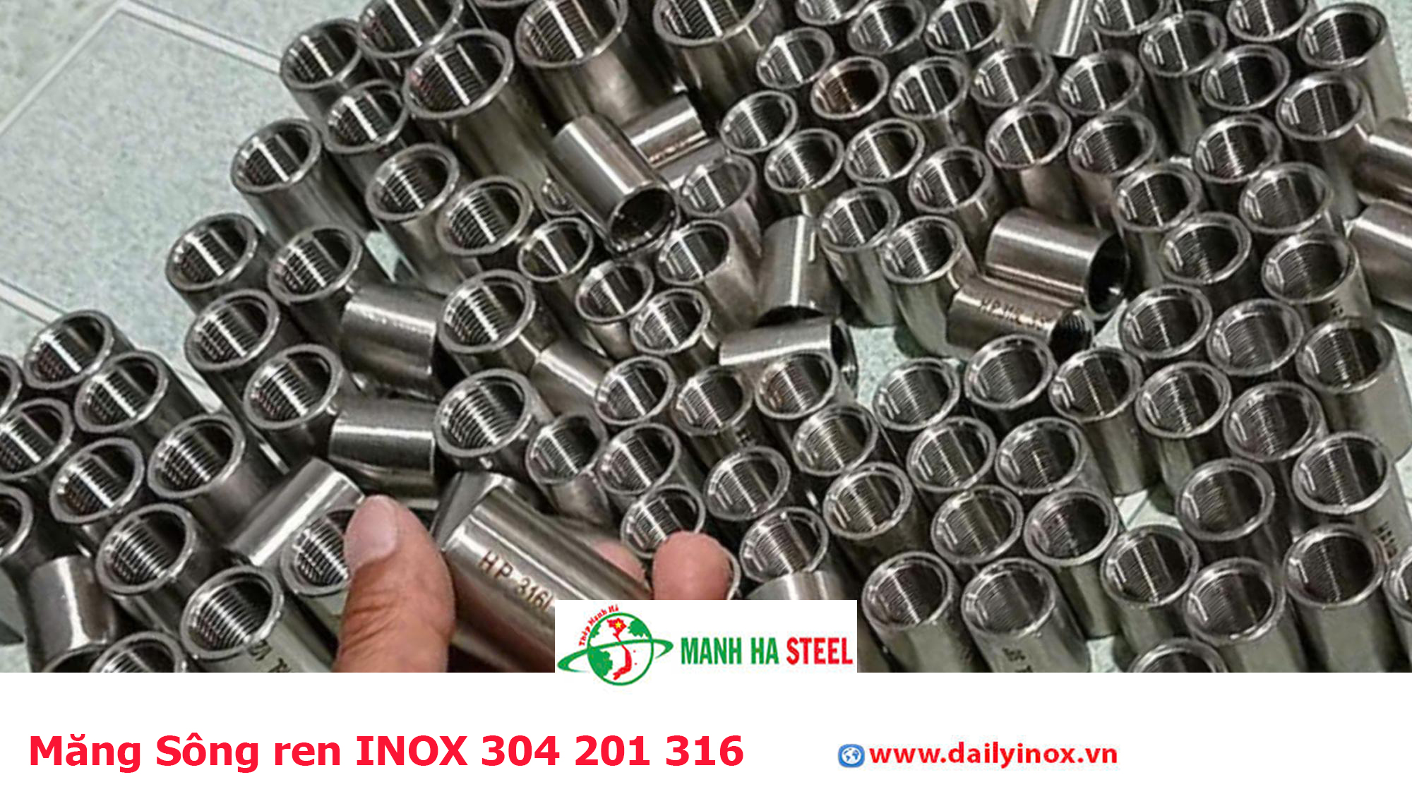 Măng Sông ren INOX 304 201 316