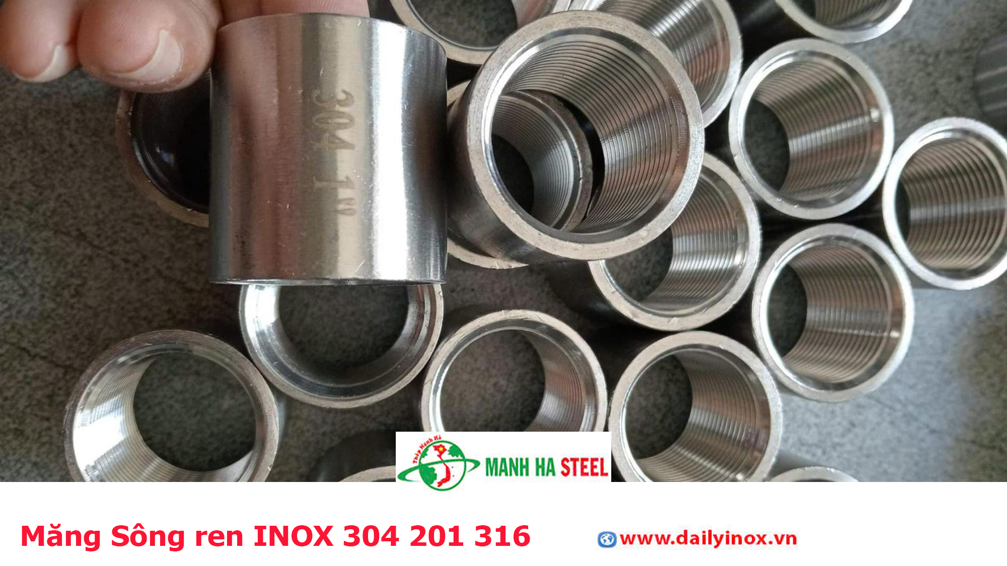 Măng Sông ren INOX 304 201 316