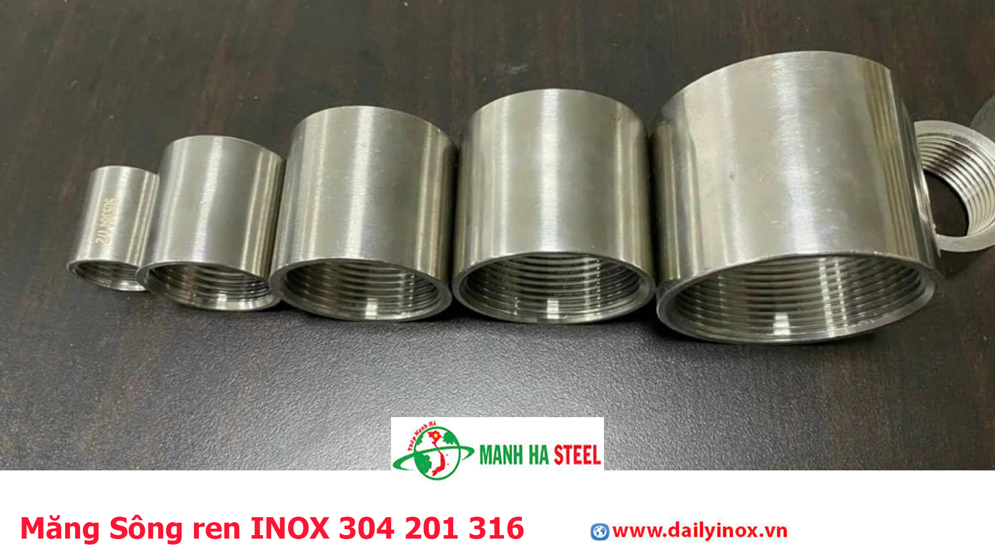 Măng Sông ren INOX 304 201 316