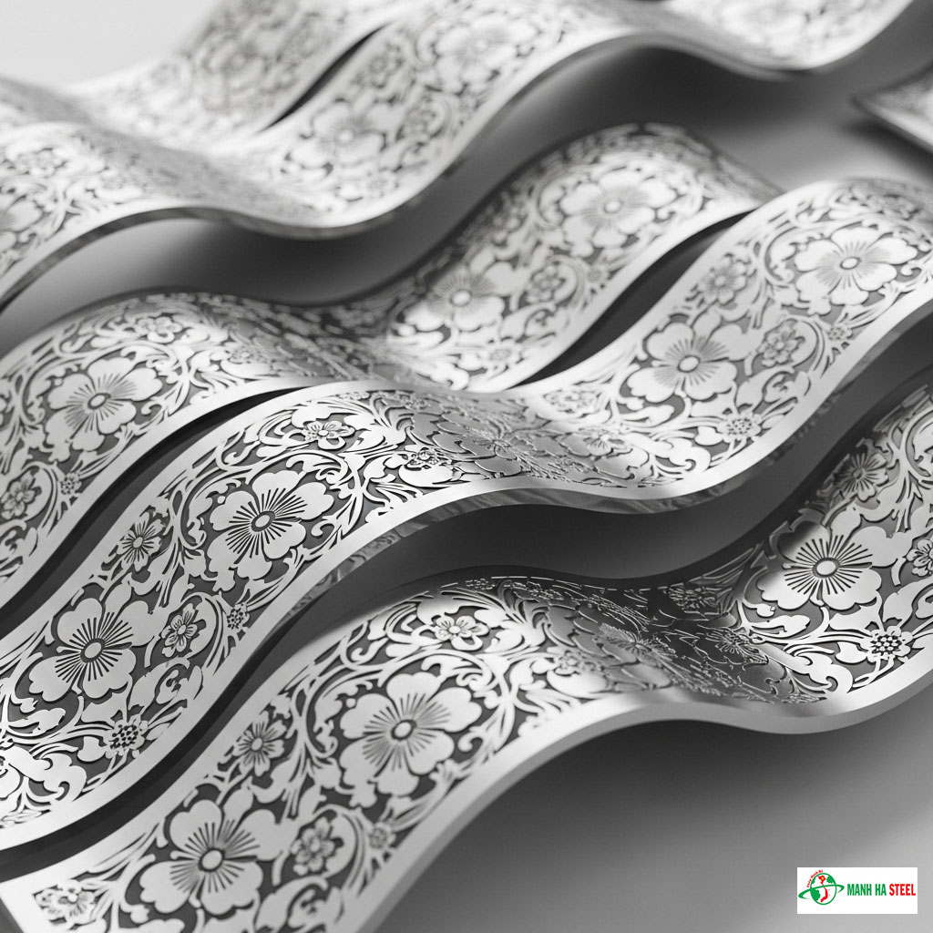 Mẫu chấn sóng cửa sổ inox hoa văn cắt CNC