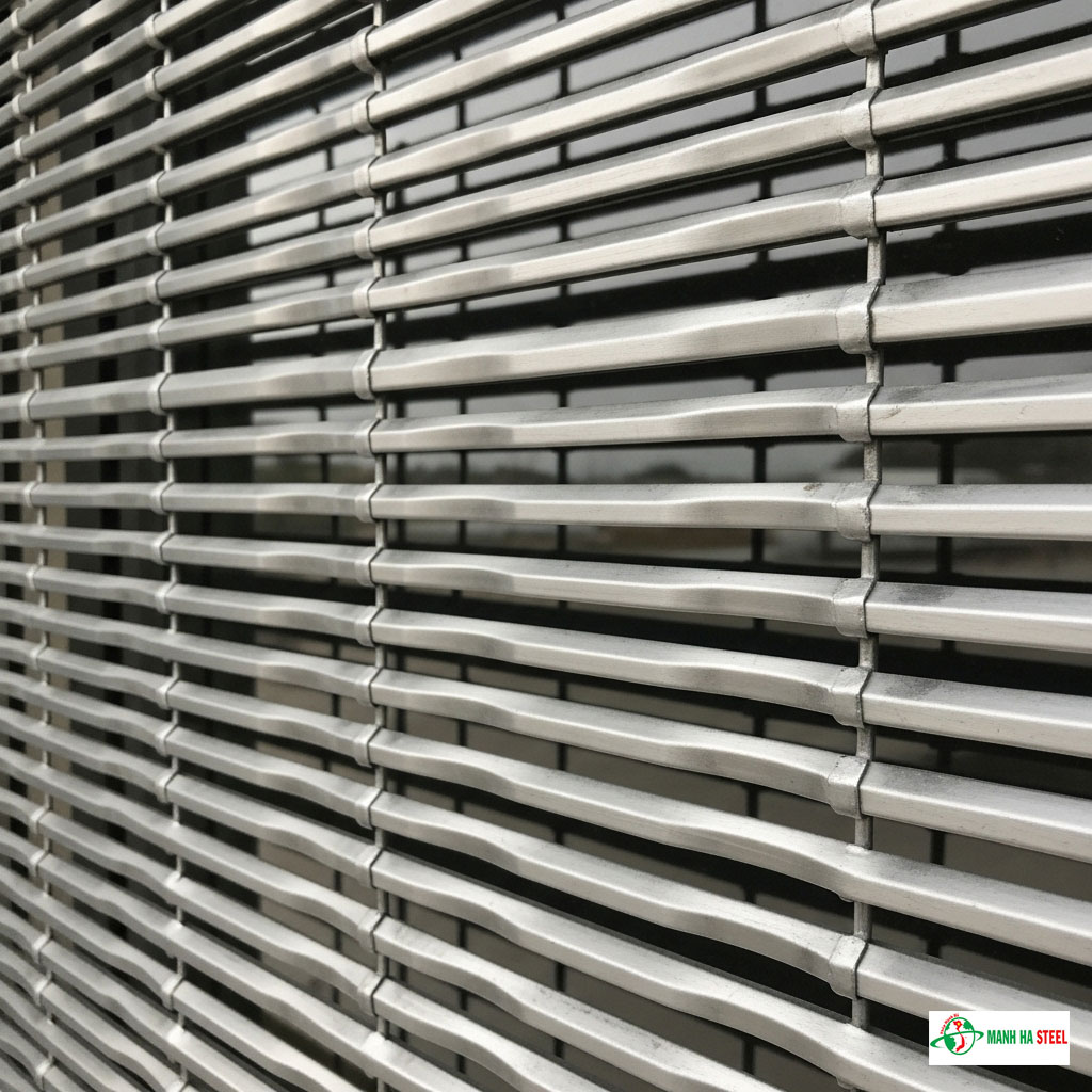 Mẫu chấn sóng cửa sổ inox nan ngang