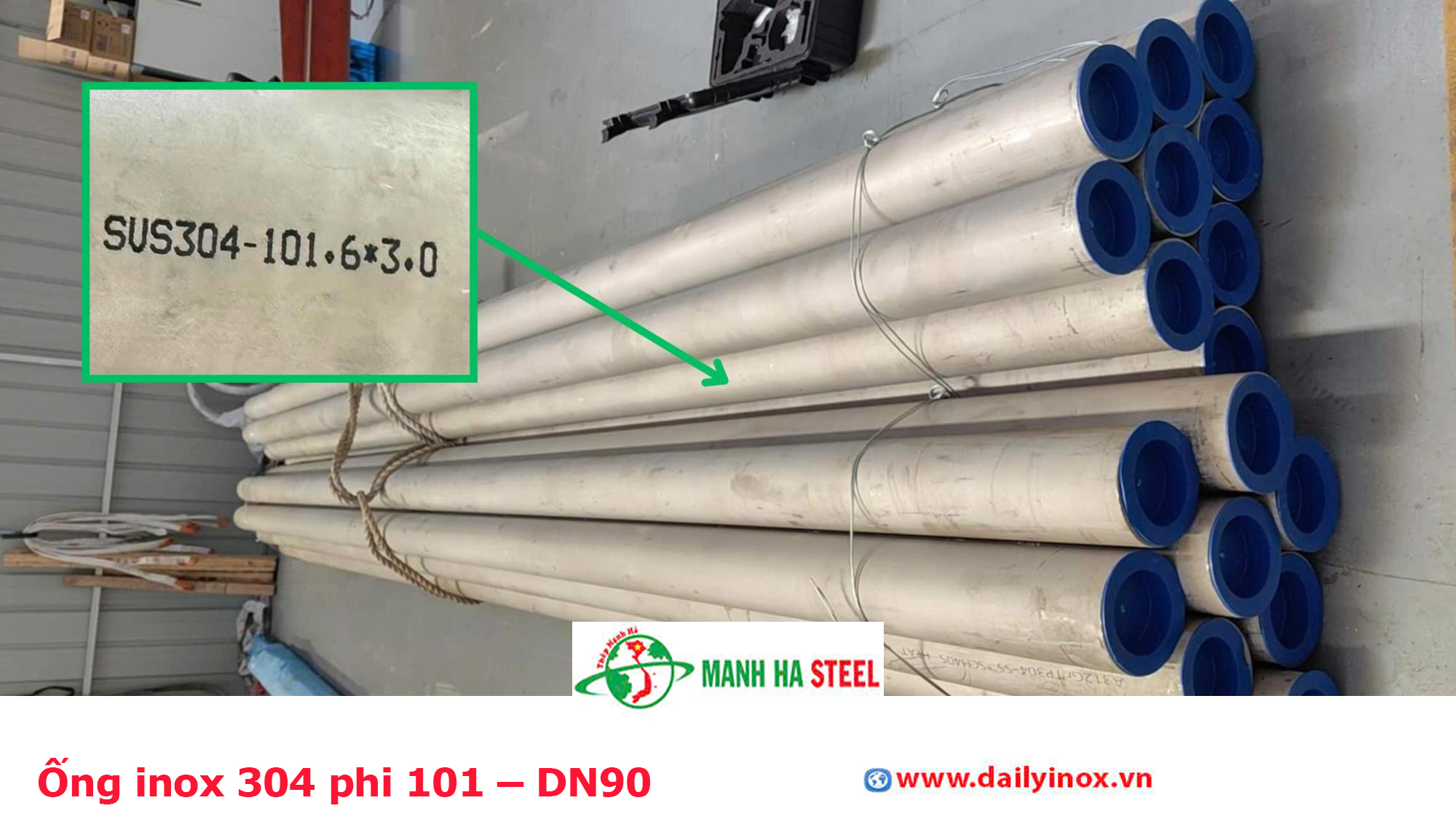 Ống inox 304 phi 101 – DN90