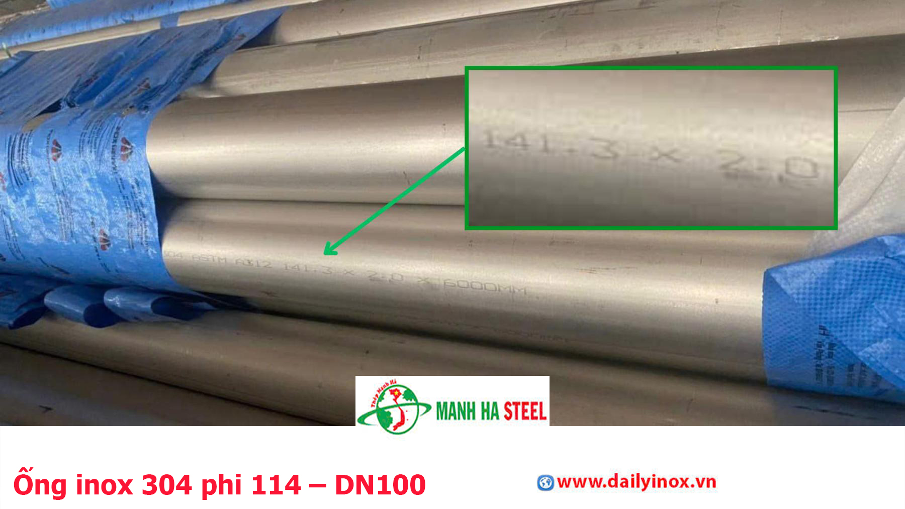 Ống inox 304 phi 114 – DN100