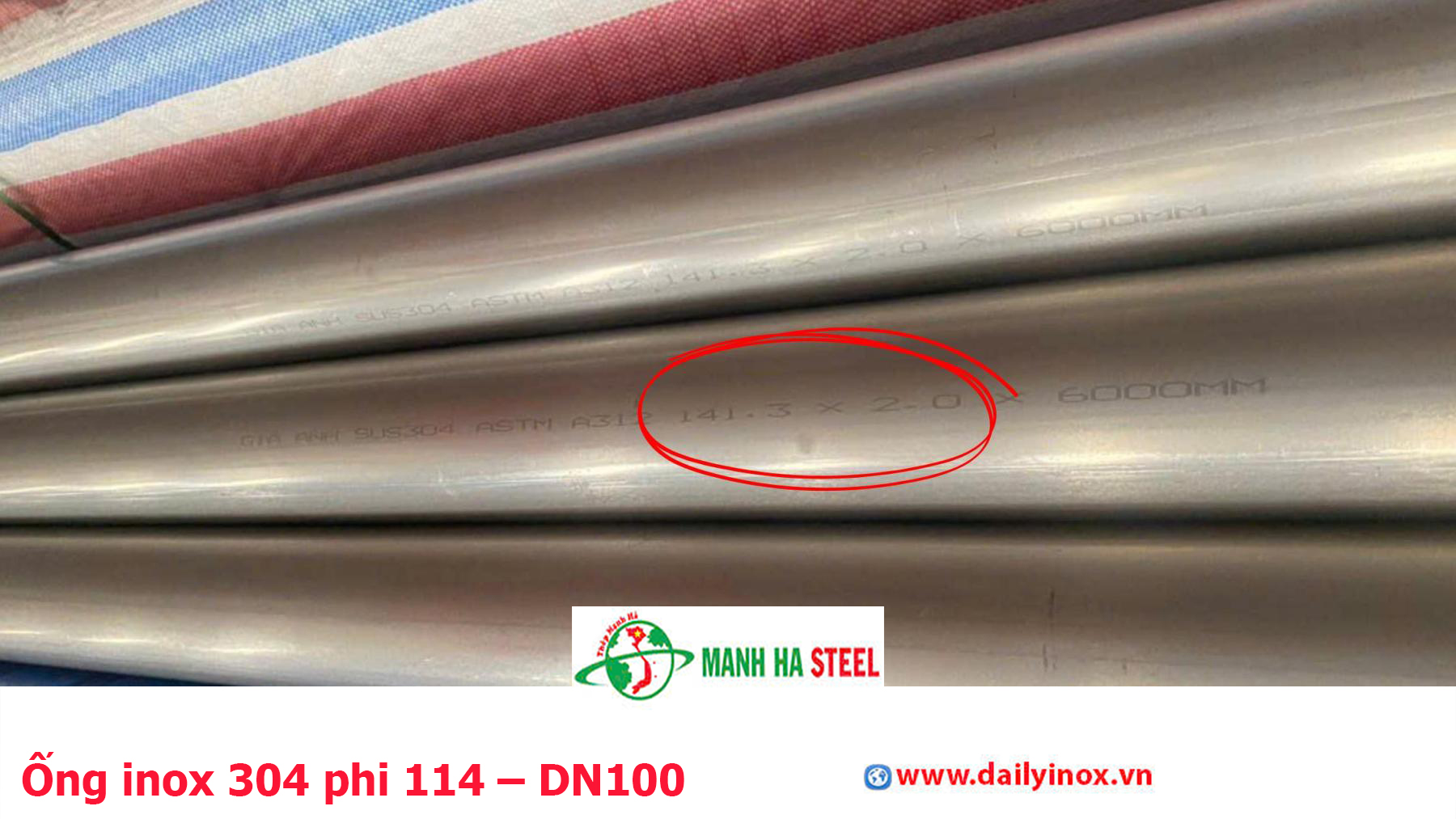 Ống inox 304 phi 114 – DN100