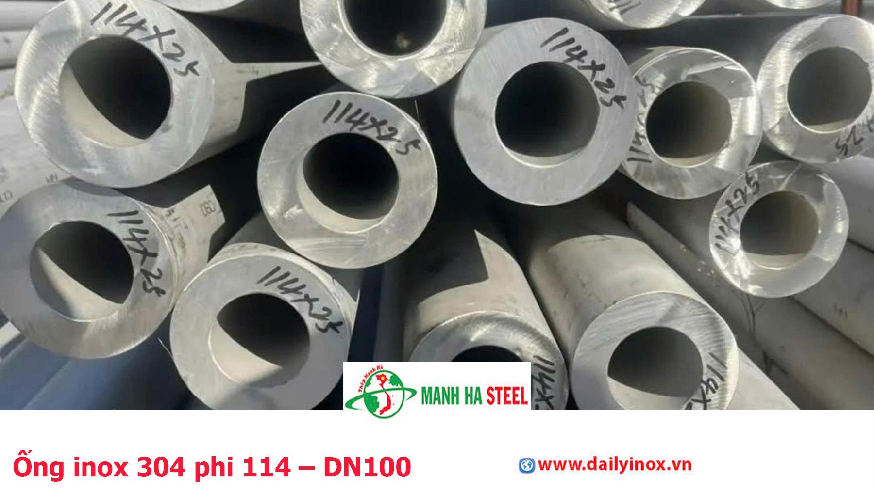 Ống inox 304 phi 114 – DN100
