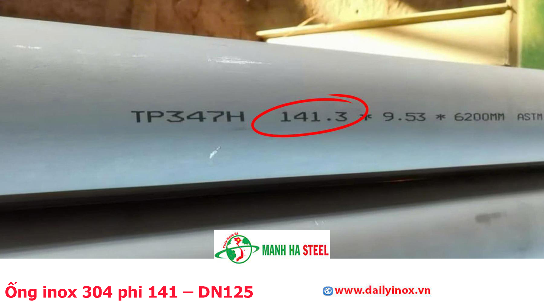 Ống inox 304 phi 141 – DN125