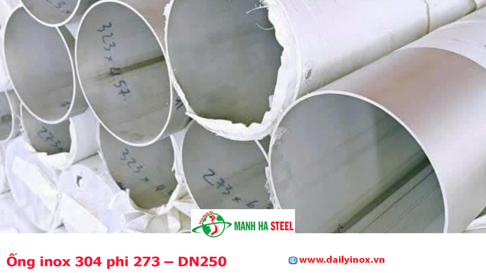 Ống inox 304 phi 273 – DN250
