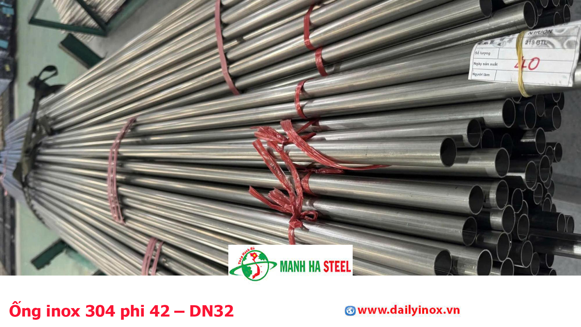 Ống inox 304 phi 42 – DN32