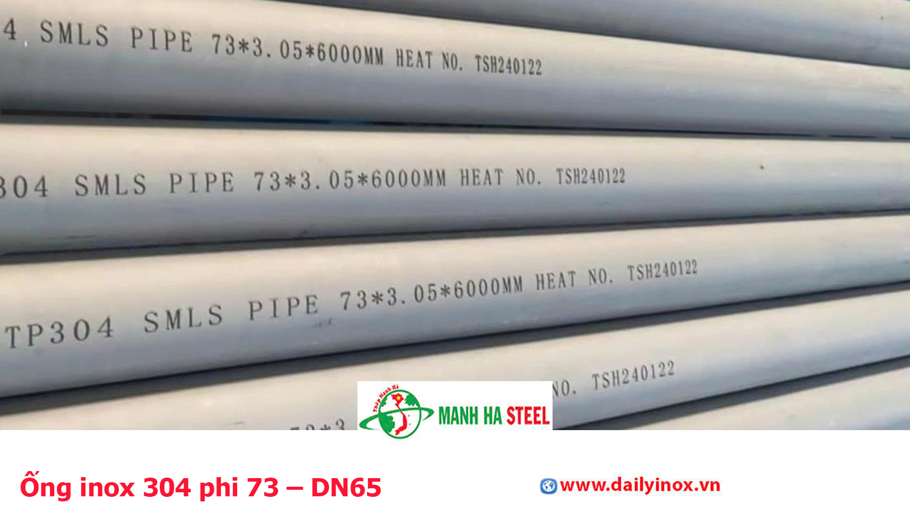 Ống inox 304 phi 73 – DN65