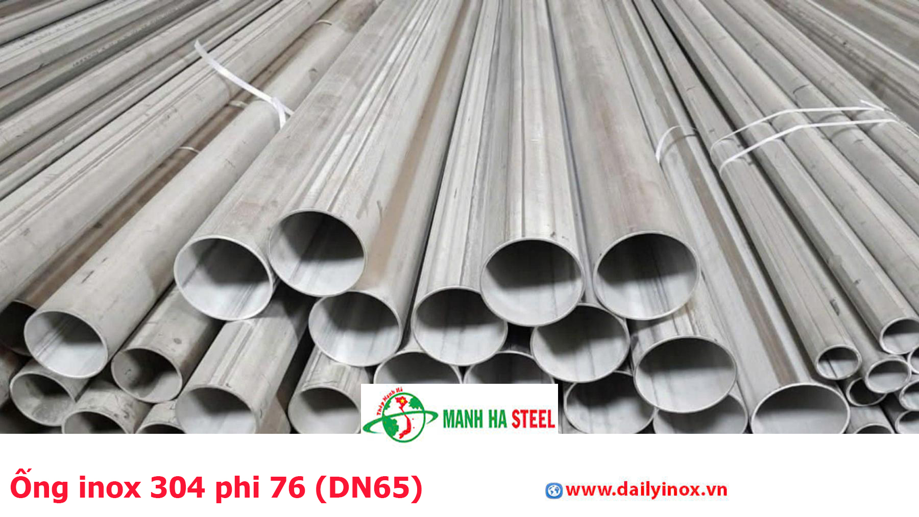 Ống inox 304 phi 76 (DN65)