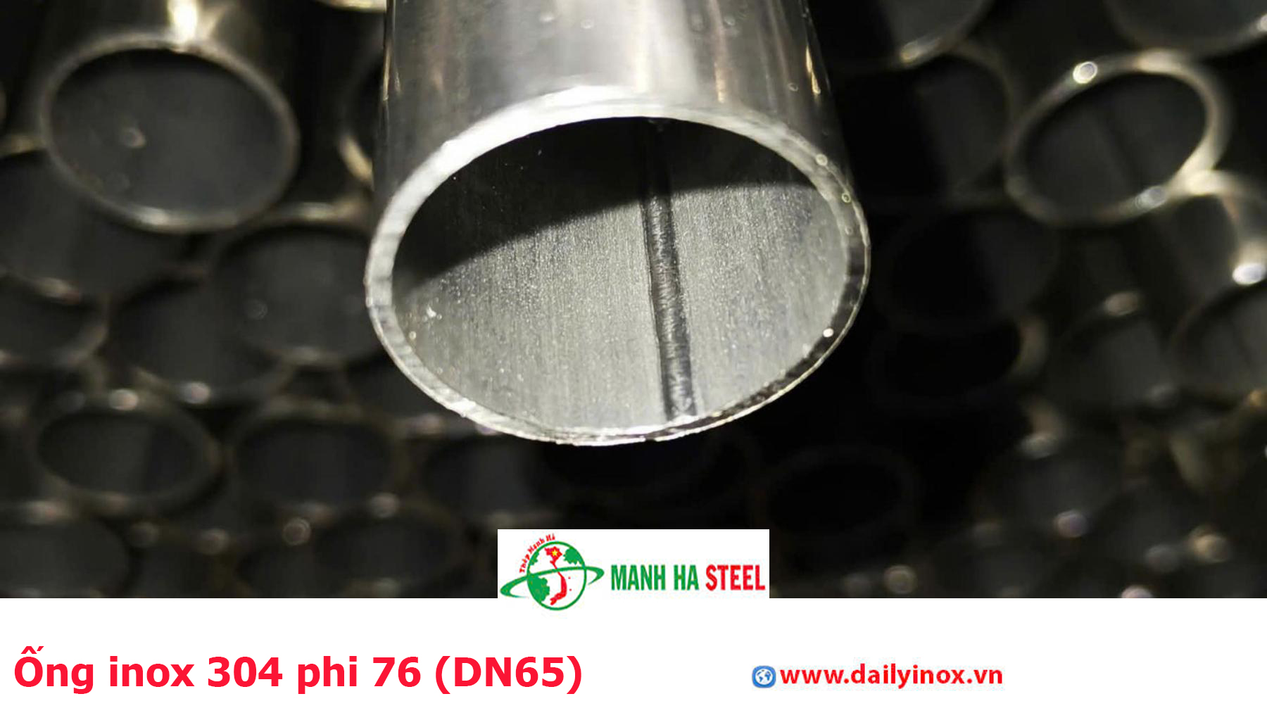 Ống inox 304 phi 76 (DN65)