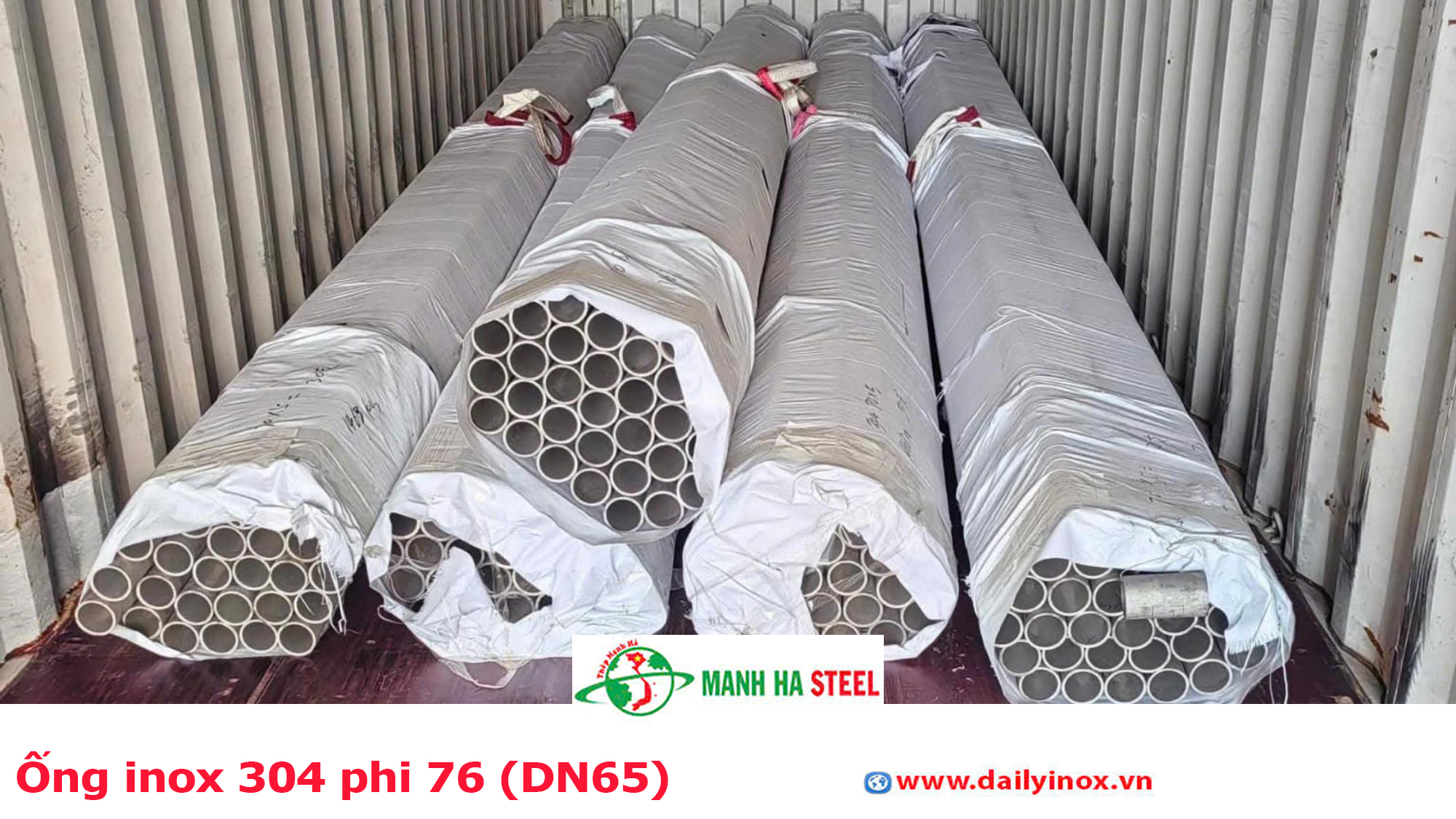 Ống inox 304 phi 76 (DN65)