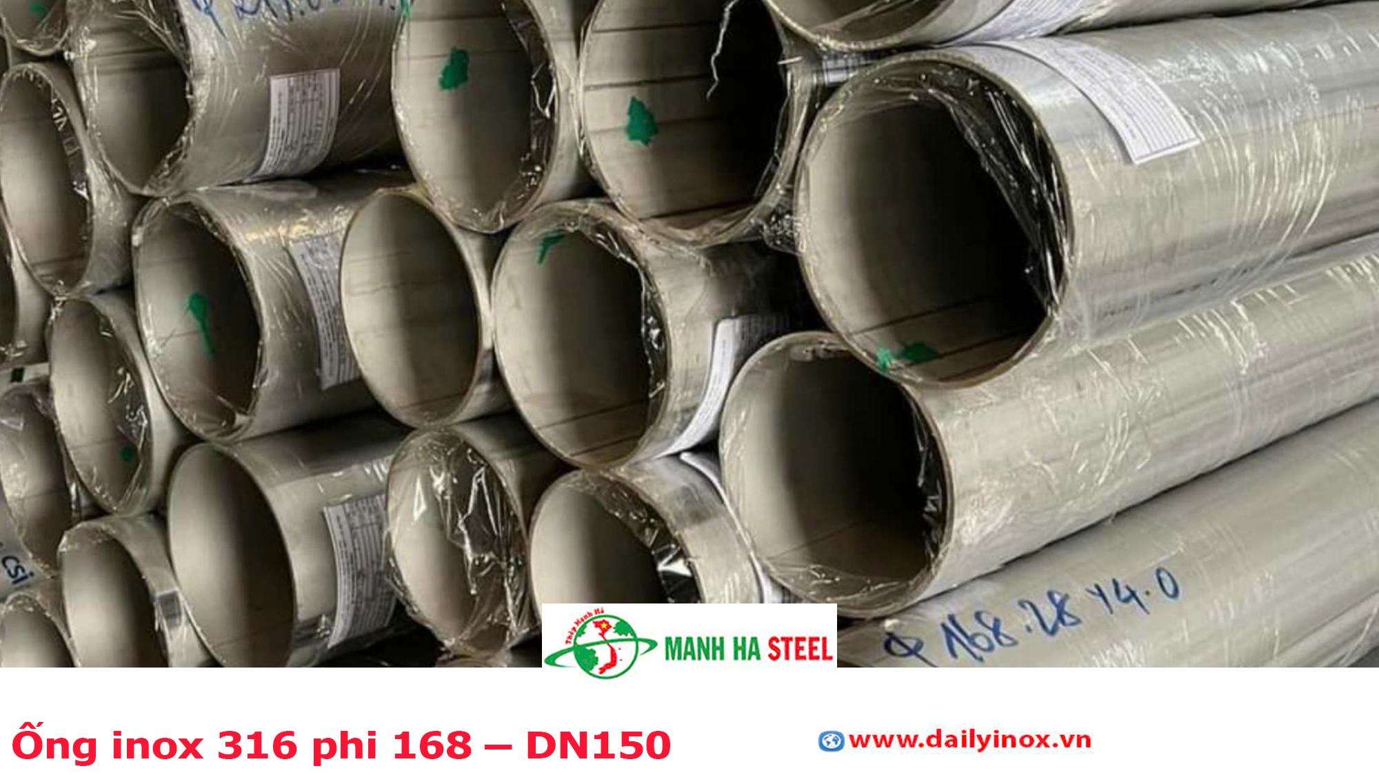 Ống inox 316 phi 168 – DN150