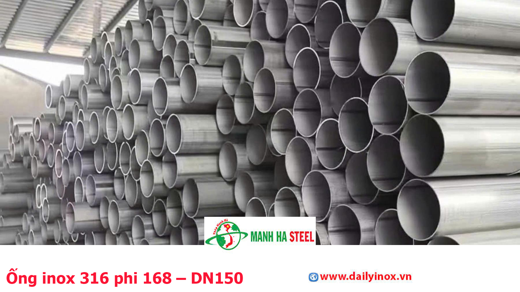 Ống inox 316 phi 168 – DN150