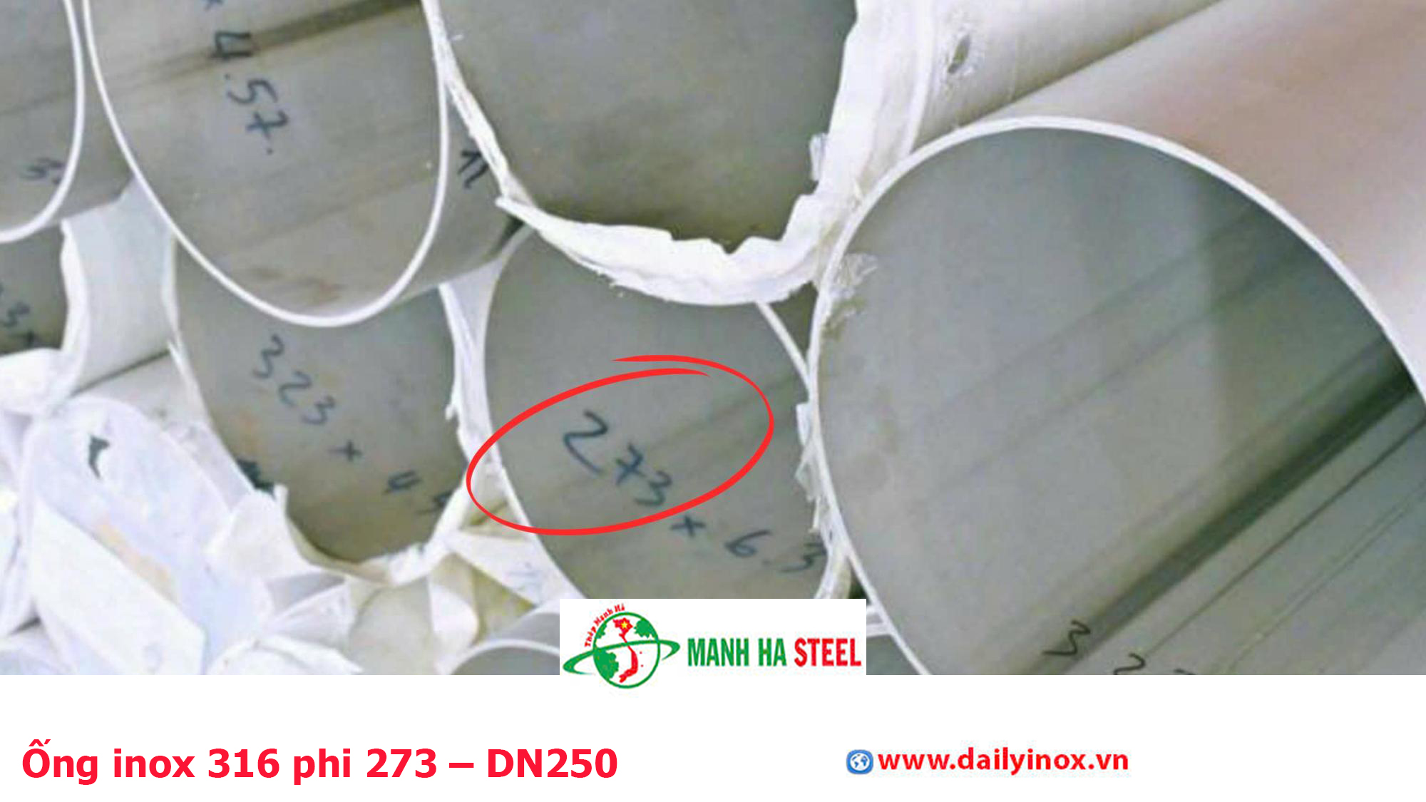 Ống inox 316 phi 273 – DN250