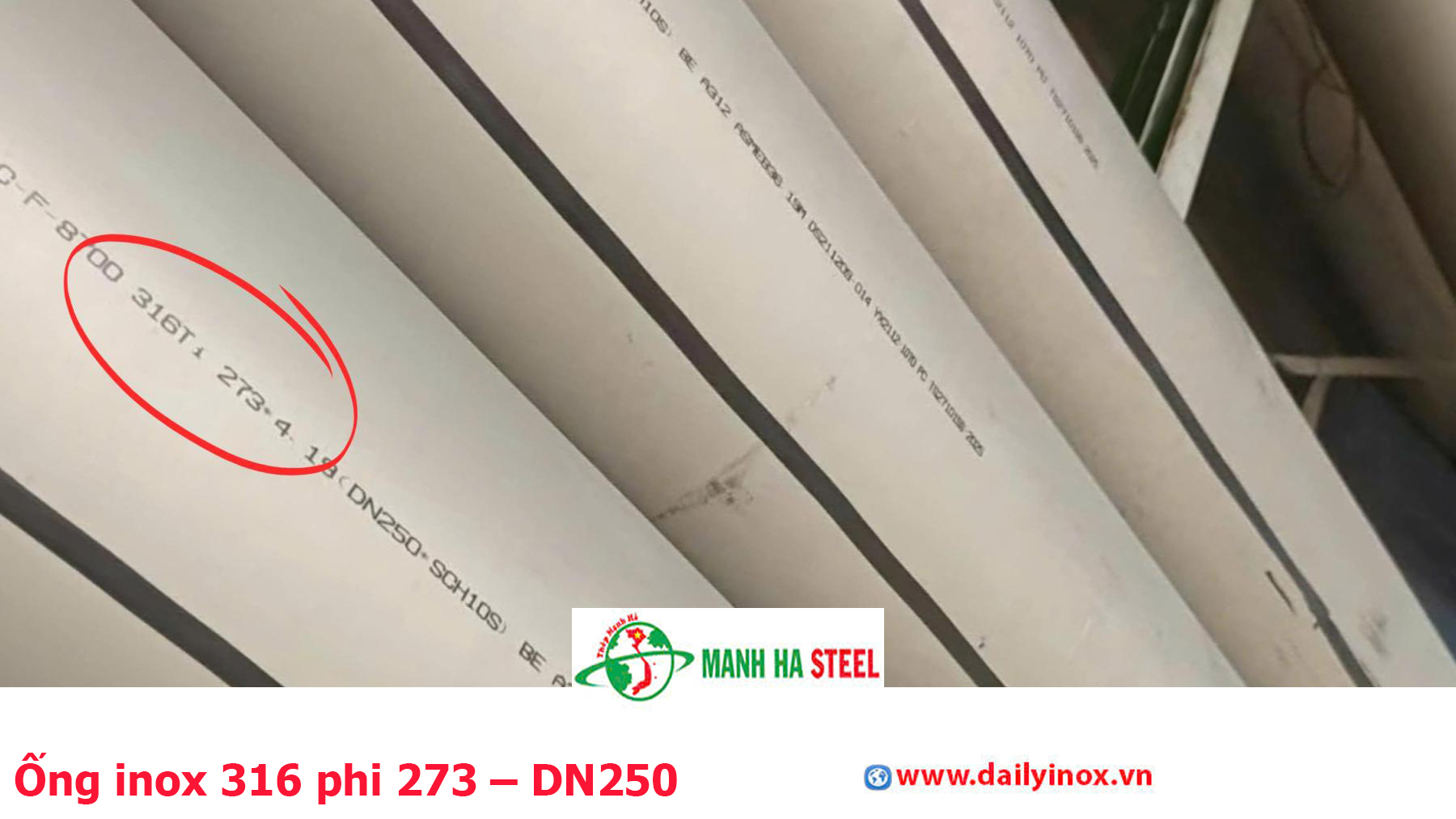 Ống inox 316 phi 273 – DN250
