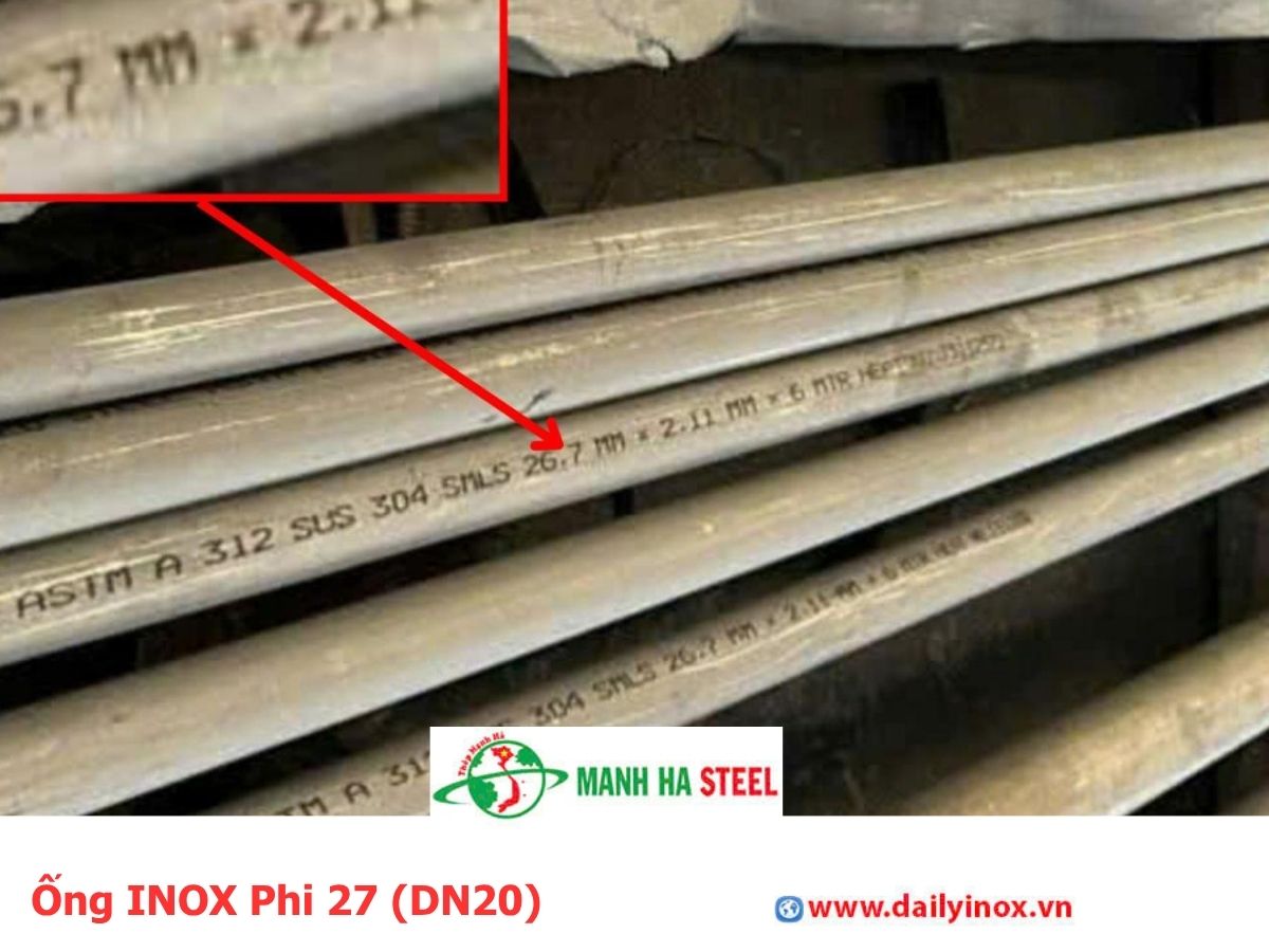 Ống inox phi 27