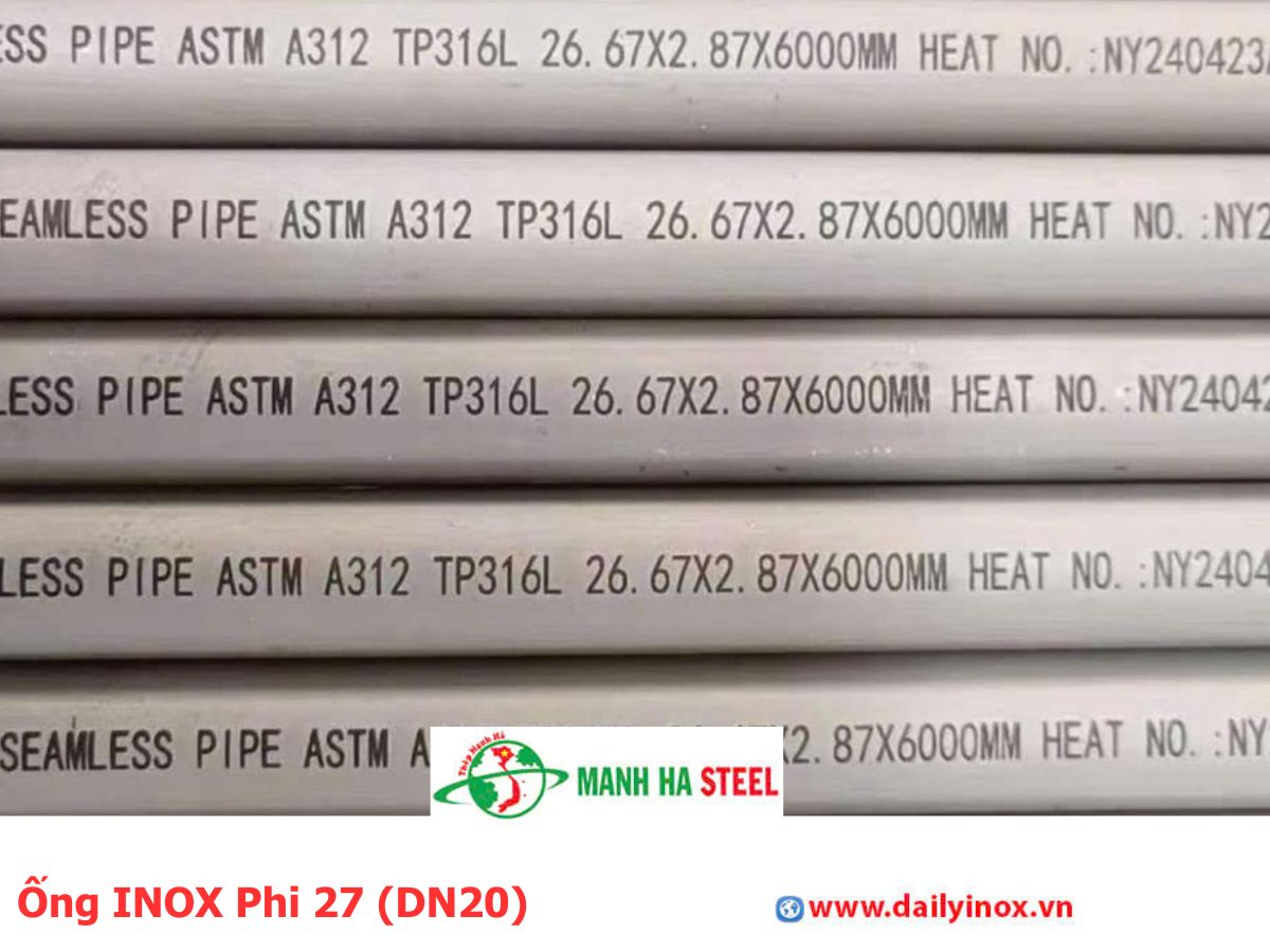 Ống inox phi 27